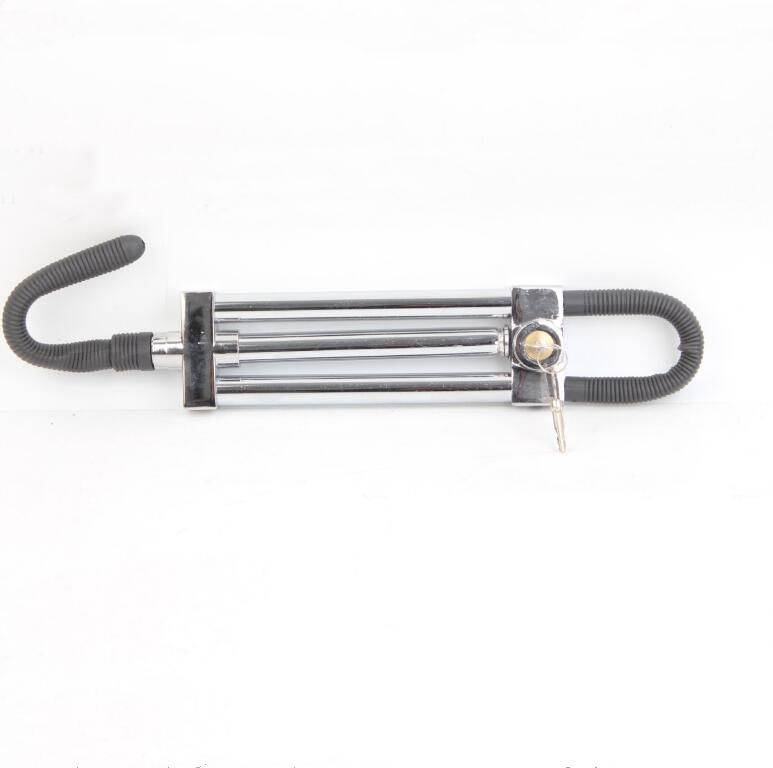YH1764 Universal Vehicle Anti-Theft Key Lock | Chrome Plated Steering Wheel Brake Pedal Security