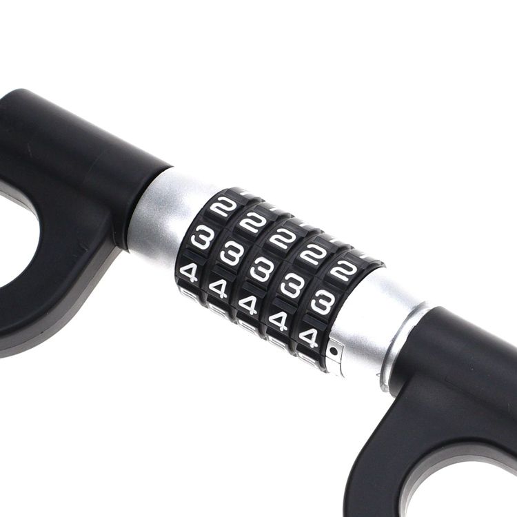 YH9130 Car Steering Wheel Lock - U-Shaped Adjustable Telescopic Steel Combination Anti-Theft Lock |